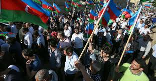 Протестная акция талышей-участников Карабахской войны в Ленкорани